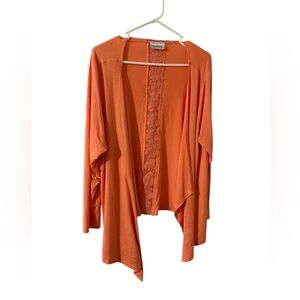 Beautiful Avenue Vibrant Orange Lace Cardigan. Size 18/20 like new!